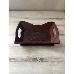 Give Us This Day Our Daily Bread brown wooden tray